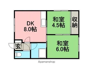 北陽ハイム【202号室】の間取り