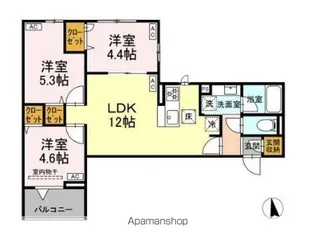 セレスティア岡本【1階】の間取り