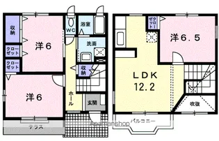 カメリアヒルズ弐番館A【1階】の間取り