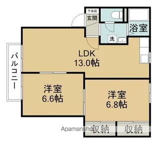 ヴィラプレールヒル【202号室】の間取り