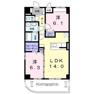 サザンクロス【2階】の間取り
