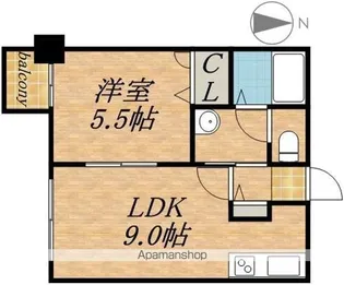 グランカーサ南11条【8階】の間取り