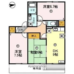 パレーシャルラフォーレ【1階】の間取り