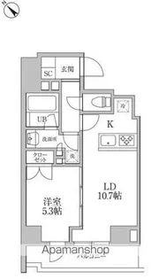 レジディア文京本郷Ⅲ【10階】の間取り