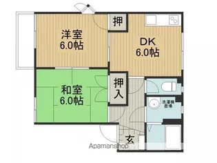 フレグランスイトウA棟【101号室】の間取り