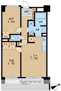 HF若林公園レジデンス【4階】の間取り