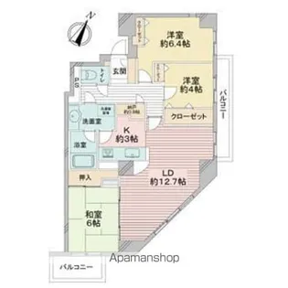 三井農林徳川園ハイツ【6階】の間取り