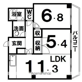 ホワイトパレス【7階】の間取り