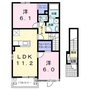 愛媛県四国中央市上柏町【アパート】の間取り