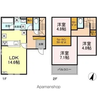 千葉県市川市大野町2丁目【一戸建】の間取り