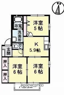 フォーレスイン松岡 B棟【2階】の間取り