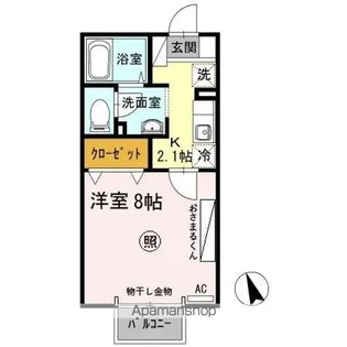 ル・ソレイユ Ⅱ号館【103号室】の間取り