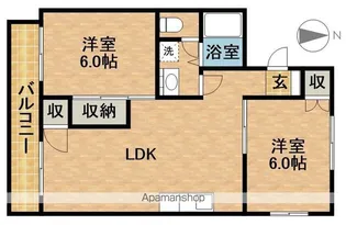 ラフォーレクラマエ【2階】の間取り