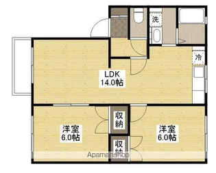 パーシモンタウンA【2階】の間取り