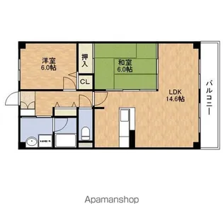 ミレニアム貝塚【403号室】の間取り