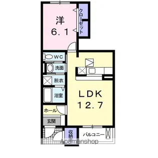 ラフィナート・パレB【1階】の間取り