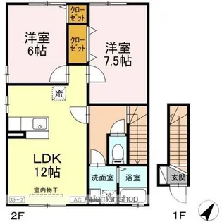 グランモア三好 B【2階】の間取り