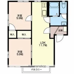 ドミールのぞみ【C201号室】の間取り