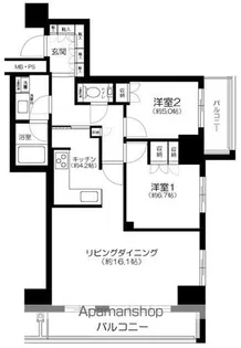 ザ・パークハウス 新宿タワー【14階】の間取り