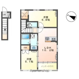 ブルークラウドB【201号室】の間取り