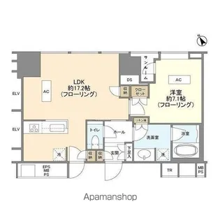 ワテラスタワーレジデンス【39階】の間取り