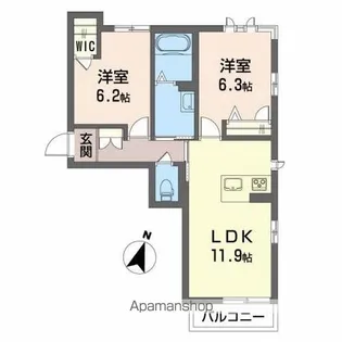 ベレオ名東【2階】の間取り