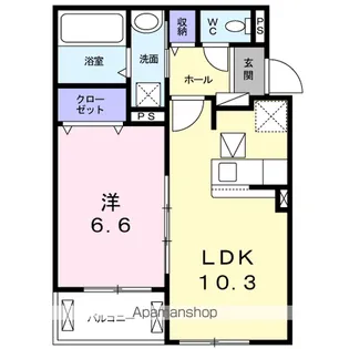 クレアガーデンB【1階】の間取り