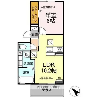 ヒルズ国母【1階】の間取り