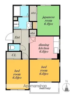 クレール歌里【2階】の間取り