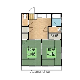 コーポオバラ【203号室】の間取り