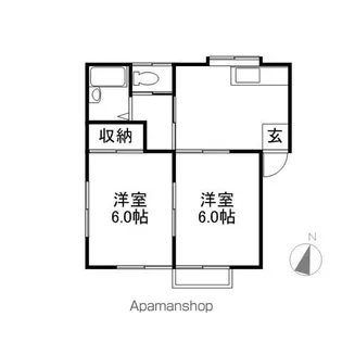 日の出ハイツ【202号室】の間取り
