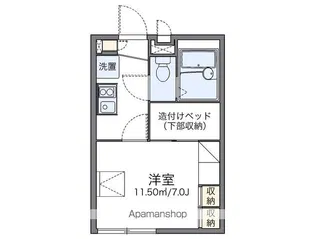 レオパレスプレミール【1階】の間取り
