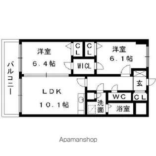 ヴァンクレール【5階】の間取り