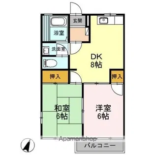 堀の内コーポ B【2階】の間取り