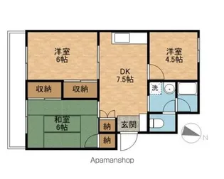 吉岡グリーンハイツ【306号室】の間取り