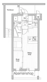 東京都中野区東中野5丁目【マンション】の間取り