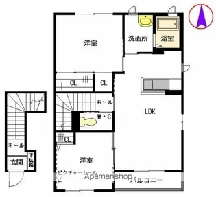 メゾン8 B棟【202号室】の間取り