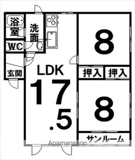 ハイツ柏【D号室】の間取り
