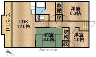 カルカソンヌ【3階】の間取り