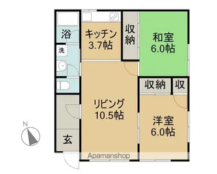 キャッスル内野【203号室】の間取り