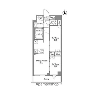 ザ・グラヴィティ新宿【2階】の間取り