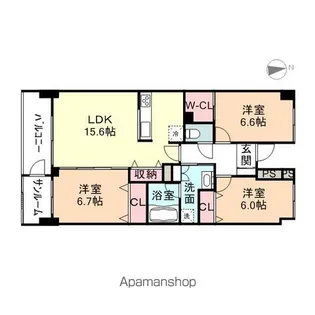 シェモア丸の内【1階】の間取り