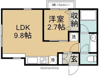 ヴァンティユール【2階】の間取り