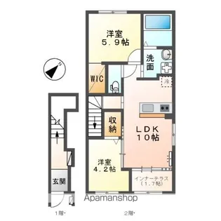 仮)取手市上高井379アパート【2階】の間取り