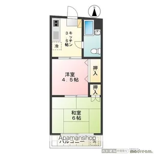 ユタカマンション【202号室】の間取り