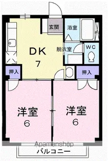 大喜多ハイツ【2階】の間取り