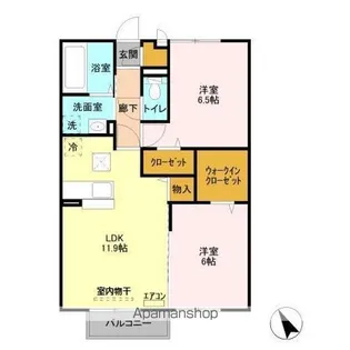 シュロス蒲地 B【1階】の間取り