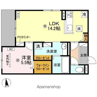 パサログランデ賑町【103号室】の間取り