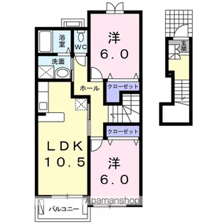 ラフィーネ壱番館【2階】の間取り