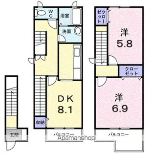 さくらヒルズⅡ【2階】の間取り